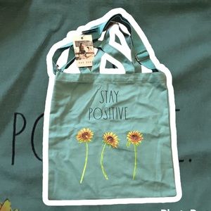 🆕 Rae Dunn STAY POSITIVE Tote Bag